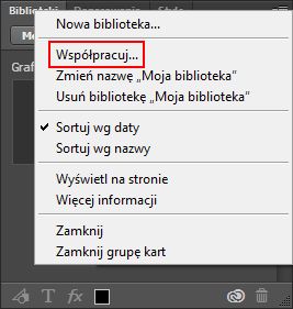 Współpraca przy użyciu bibliotek w programie Photoshop