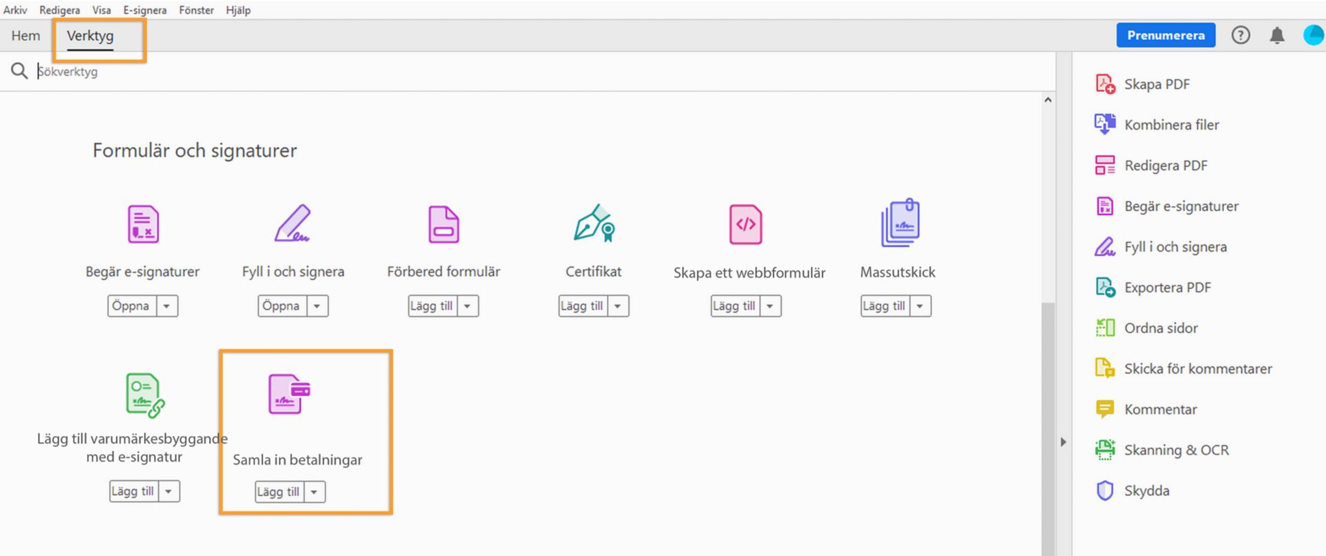 Samla in betalningar
