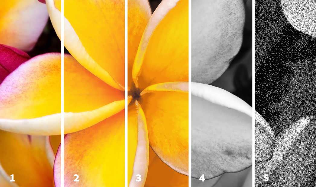 Eksempler på ulike fargemoduser i Photoshop