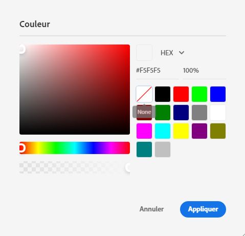Palette de couleurs