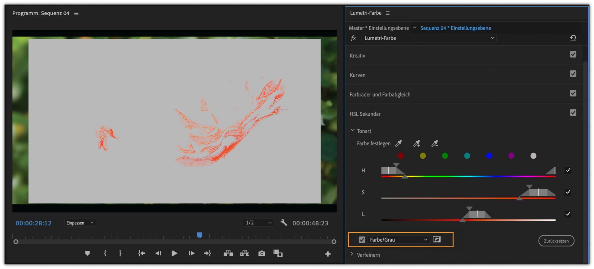 Ansicht „Farbe/Grau“