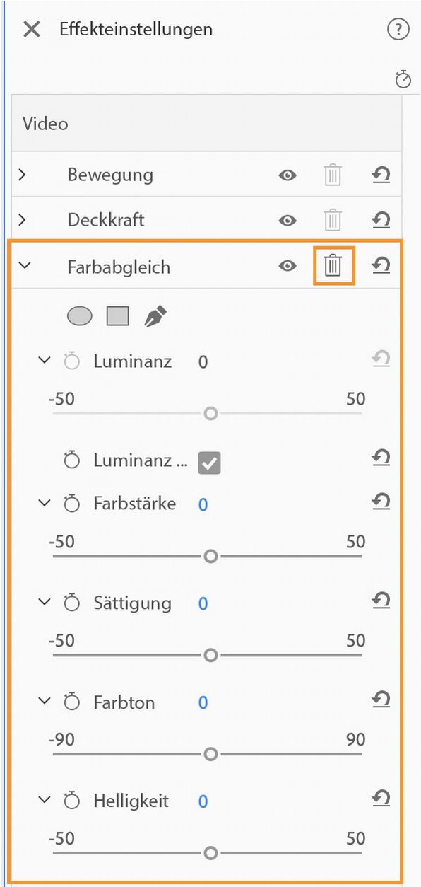 Entdecken Sie den Effekt „Farbabstimmung“ im Bedienfeld „Angewandte Effekte“.