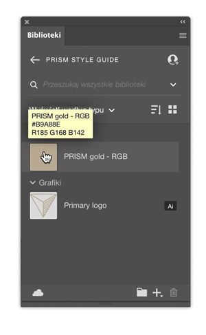 Dodawanie próbki koloru do biblioteki