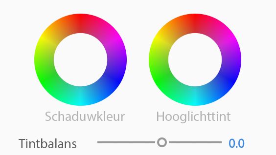 Delen van het kleurenwiel