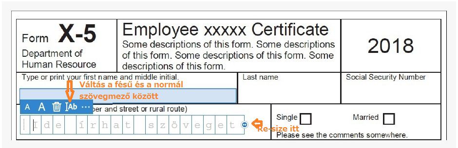 Rács mező és normál szövegmező