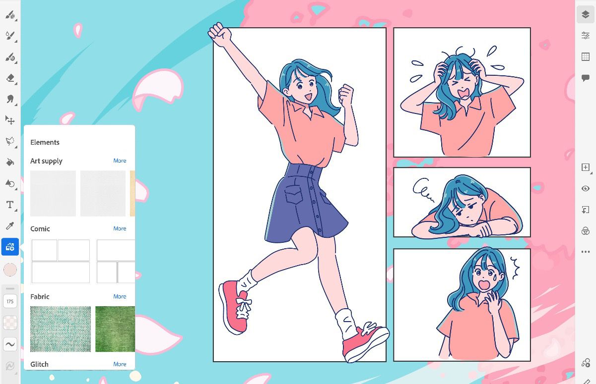 Element の厳選された様々なアセットのカテゴリーを示すスクリーンショット
