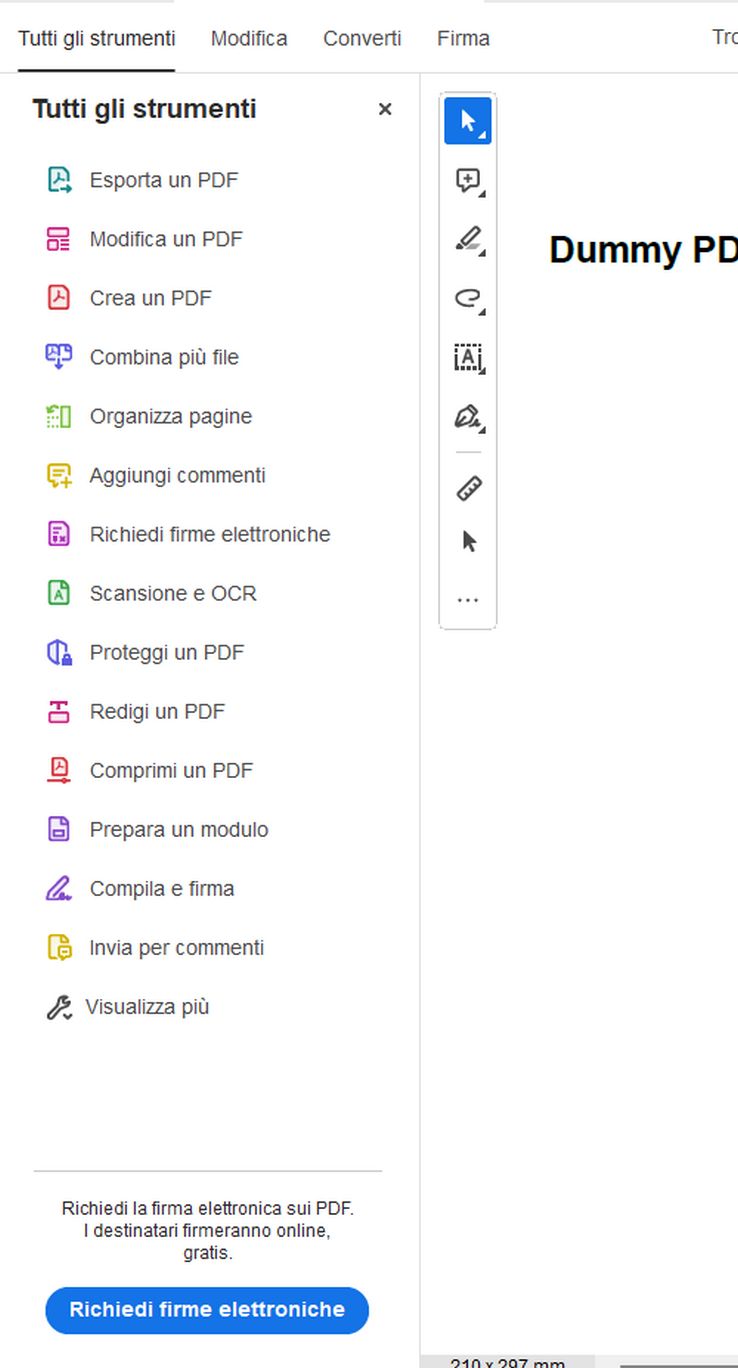 Lo strumento commento non viene visualizzato nel pannello Tutti gli strumenti