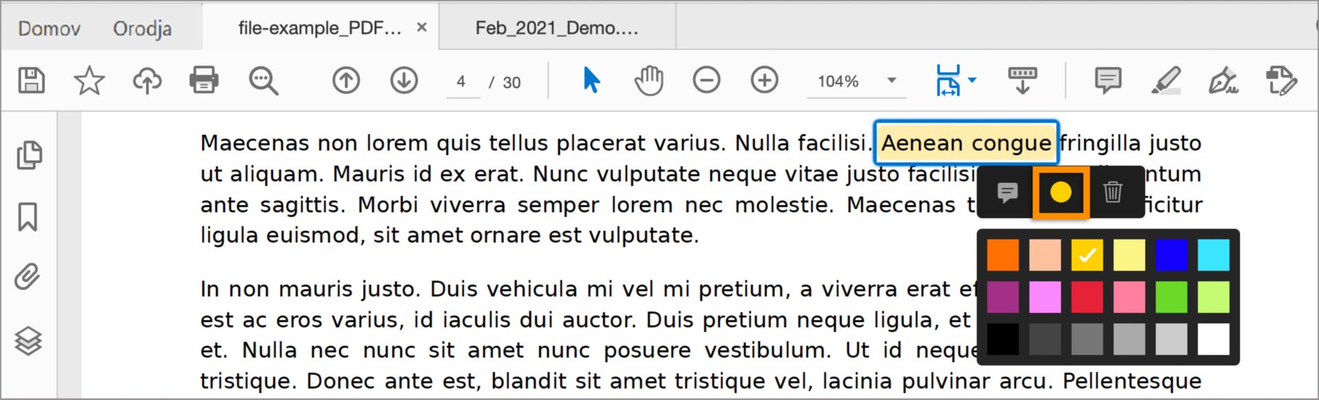 Spreminjanje barve komentarja