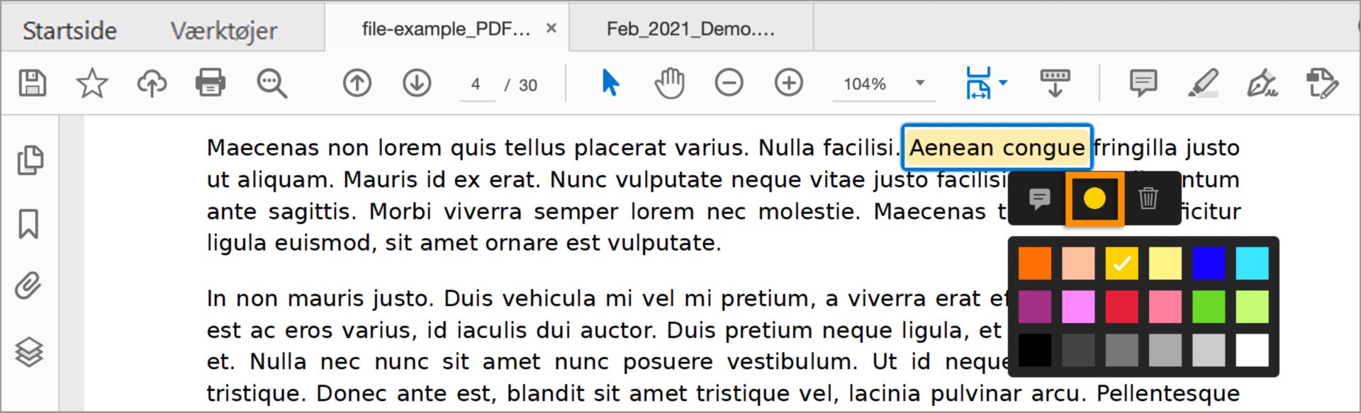 Skift kommentarfarve