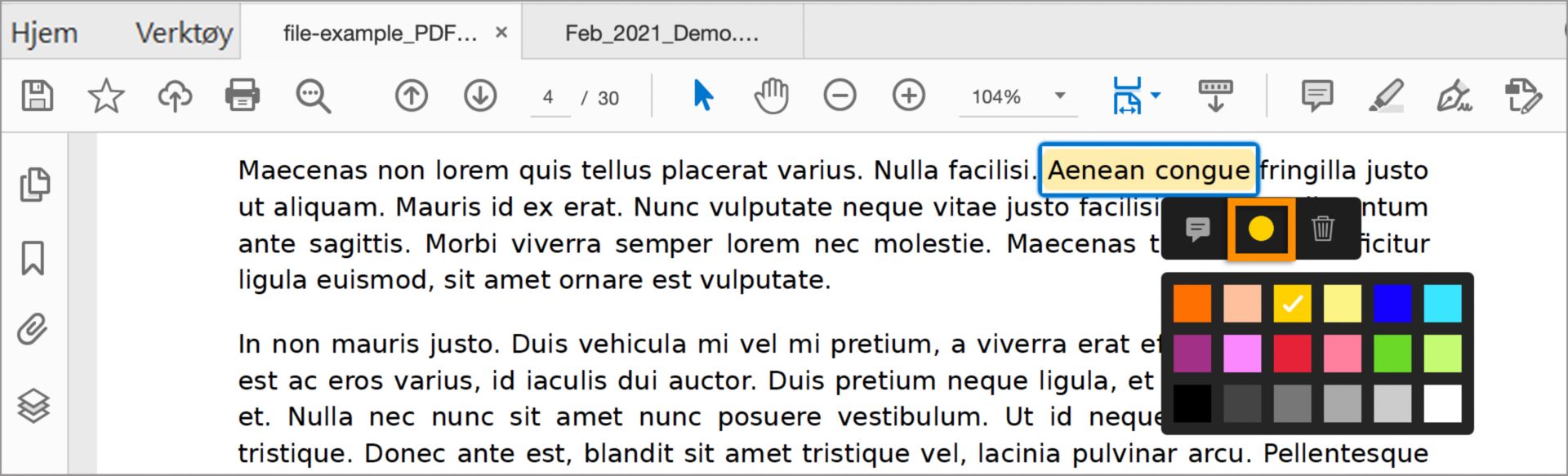 Endre kommentarfarge
