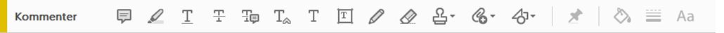 Værktøjslinjen Kommentar i Acrobat