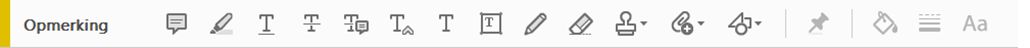 Werkbalk Opmerkingen in Acrobat