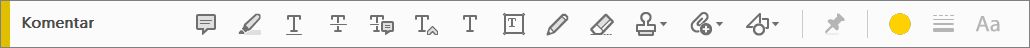 Orodna vrstica za komentiranje v Acrobatu
