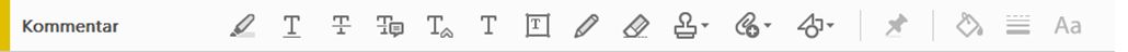 Kommentar-verktøylinje i Acrobat
