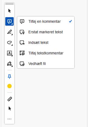 Kommentarværktøjer i Adobe Acrobat på computeren