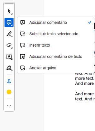 Ferramentas de comentário no Adobe Acrobat para desktop