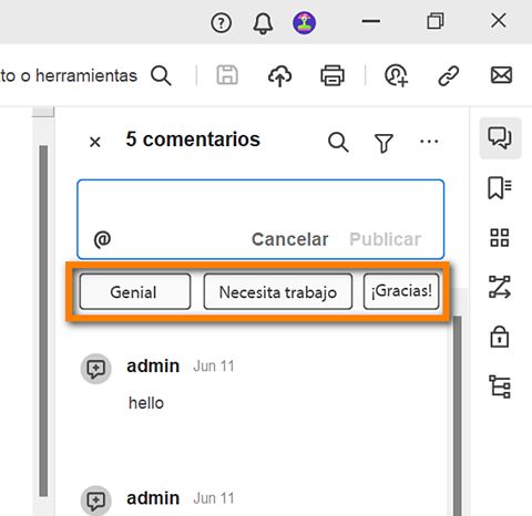 Sugerencias de comentarios