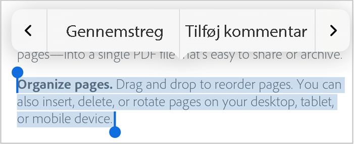 Føj &note til markeret tekst