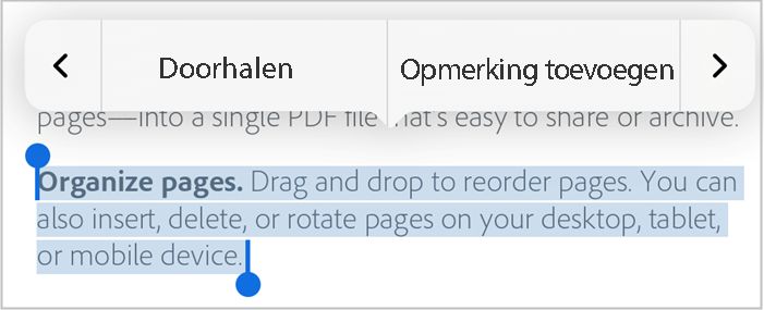 Opmerking aan geselecteerde tekst toevoegen