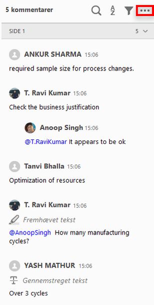 Kommentarliste i Acrobat