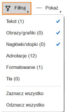 Acrobat Reader: filtr Porównaj pliki
