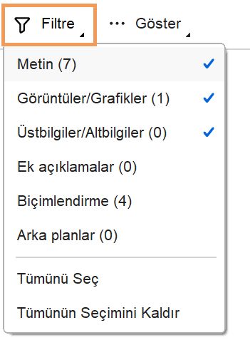 Acrobat Reader: Dosyaları karşılaştırma filtresi