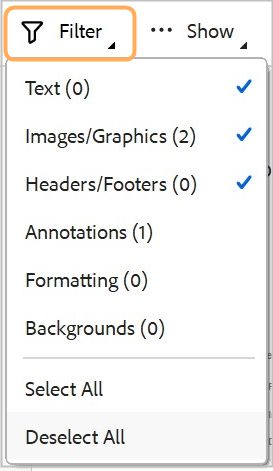 Acrobat Reader: המסנן Compare files