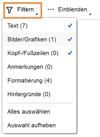 Acrobat Reader: Filter „Dateien vergleichen“