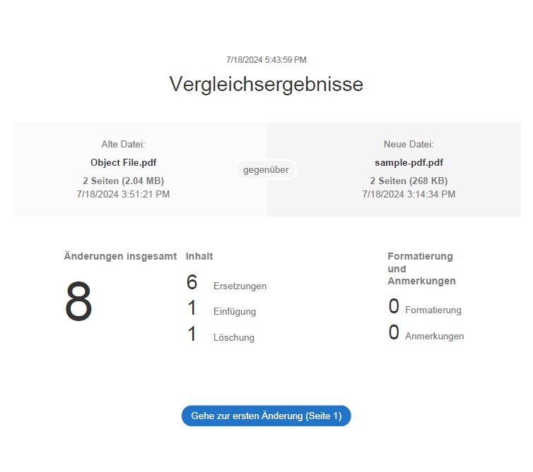 Vergleichsergebnisse