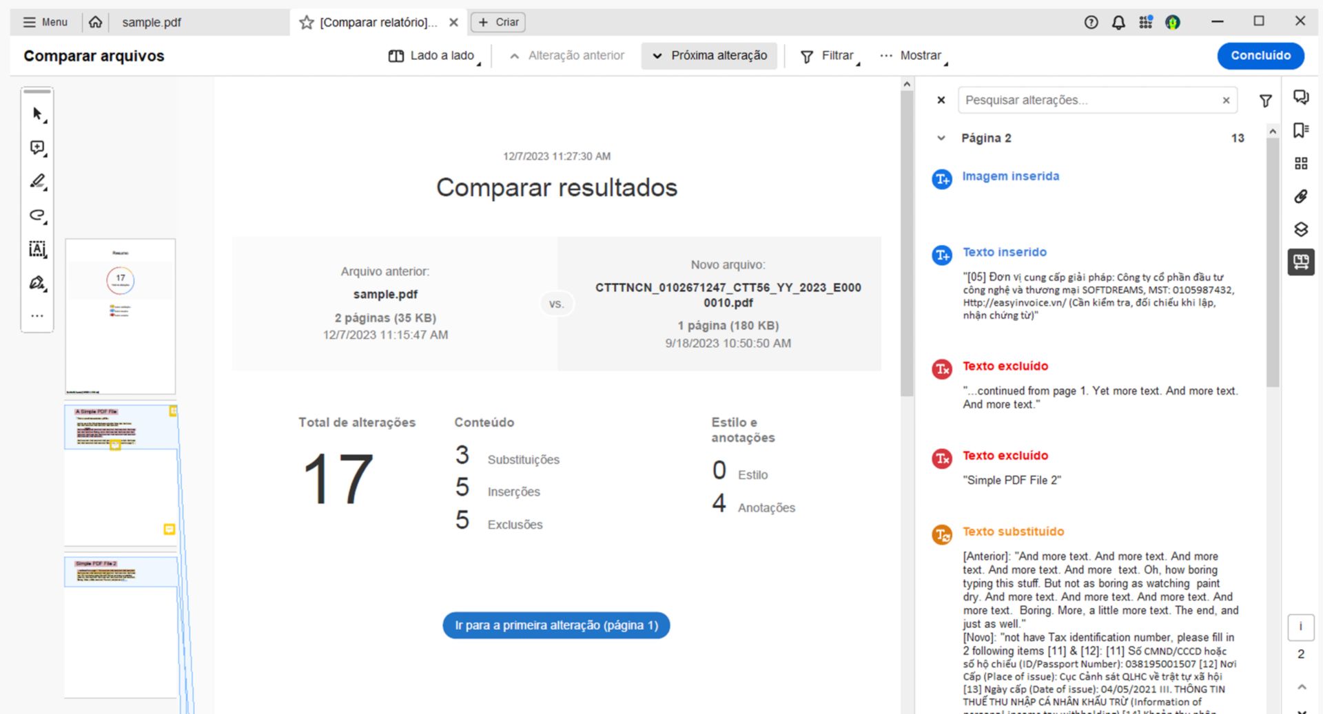 Exibição lado a lado