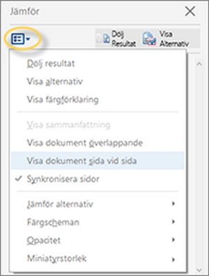 Jämför alternativ i Acrobat