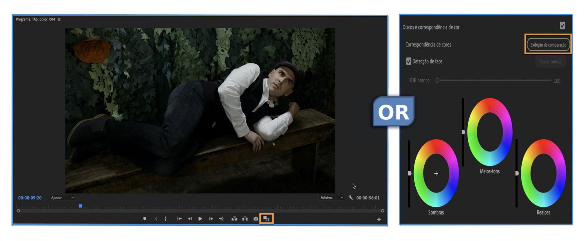Alternar para Exibição de comparação