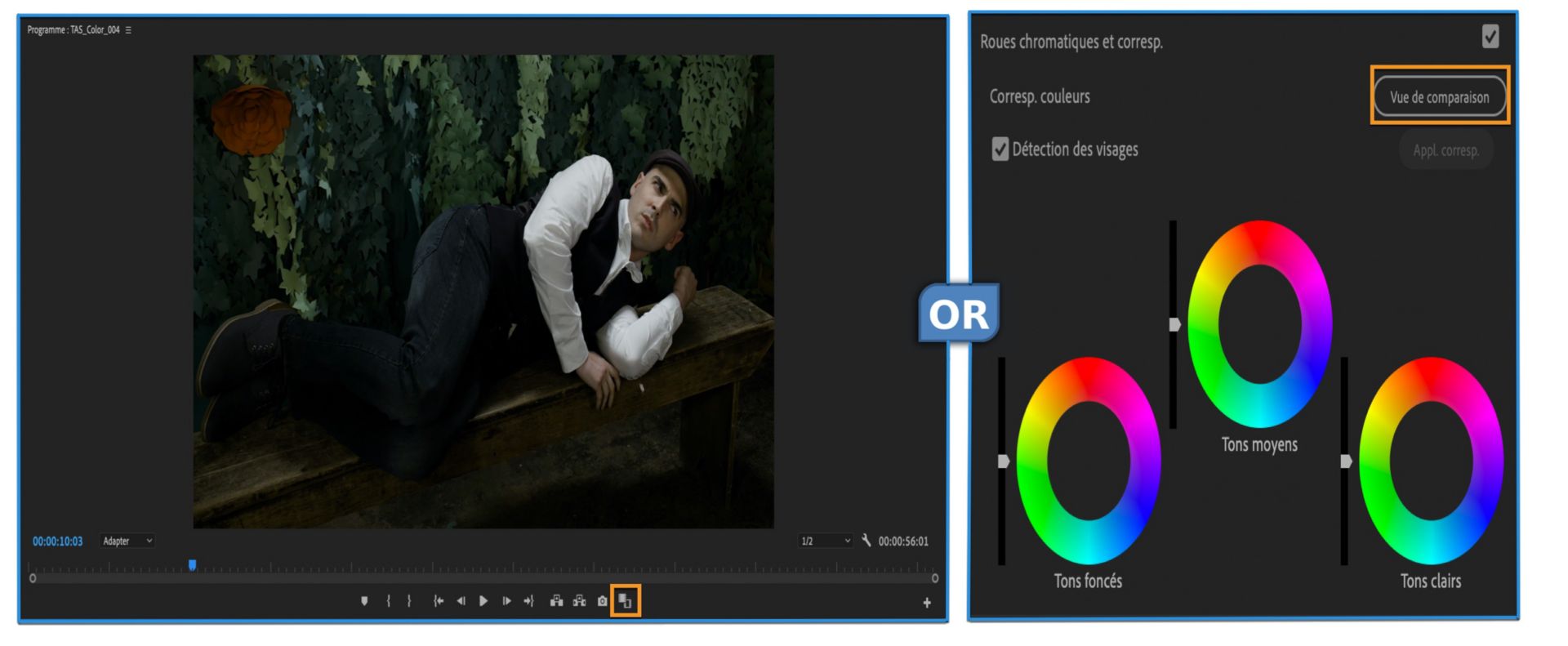 Passer à la vue de comparaison