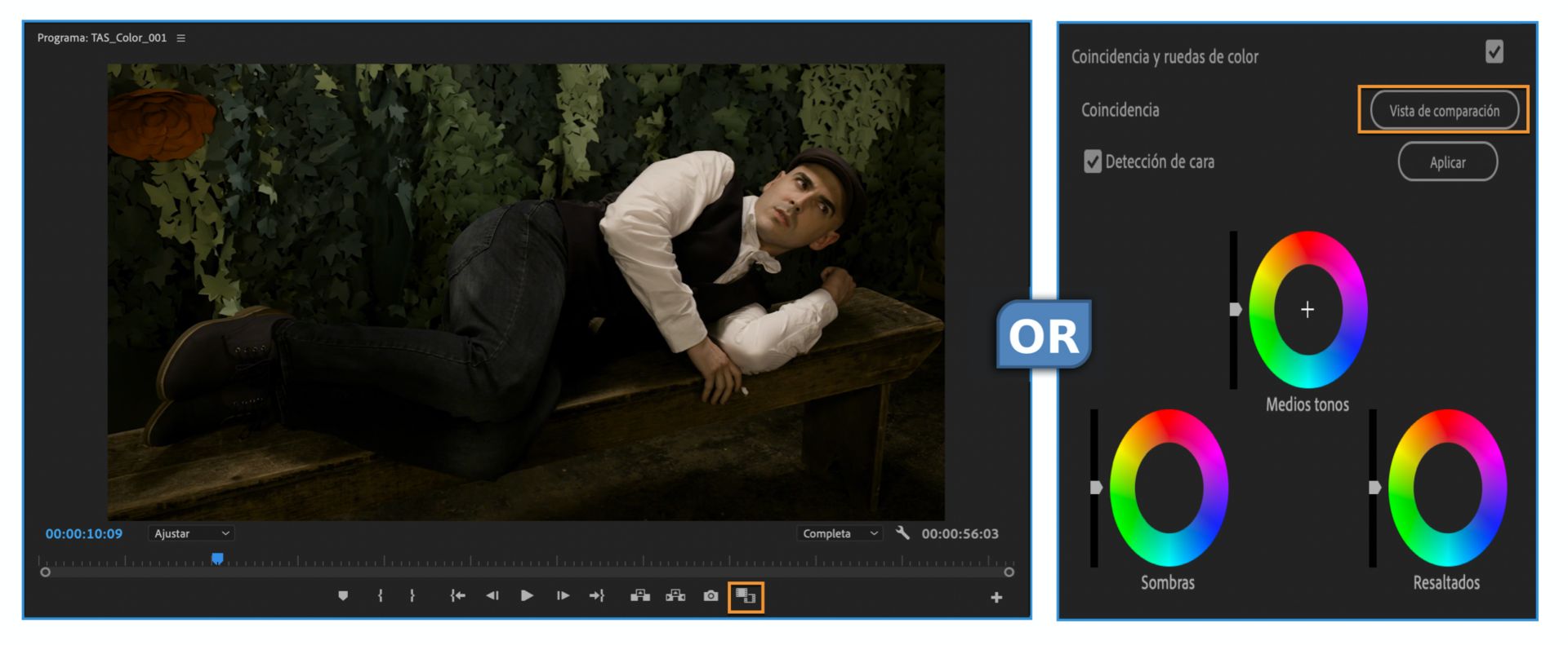 Cambiar a Vista de comparación.