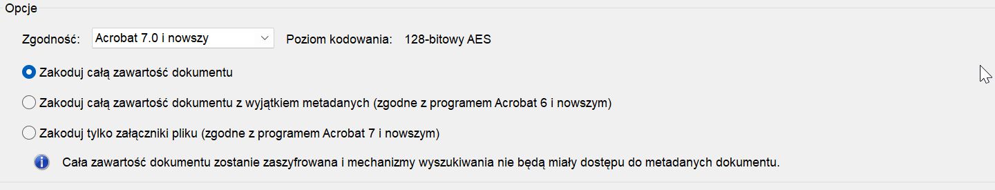 Opcje zgodności PDF