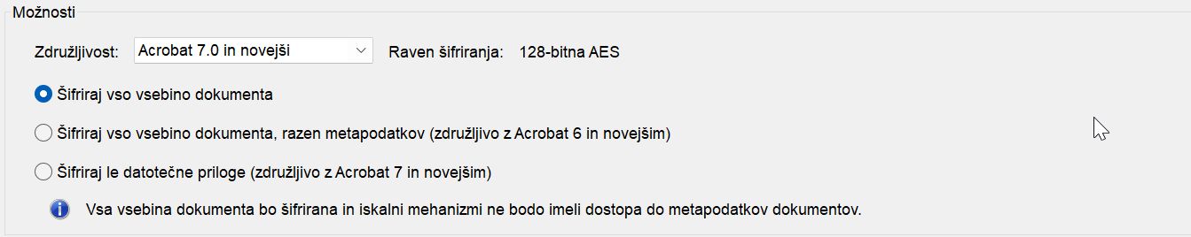 Možnosti združljivosti PDF-jev