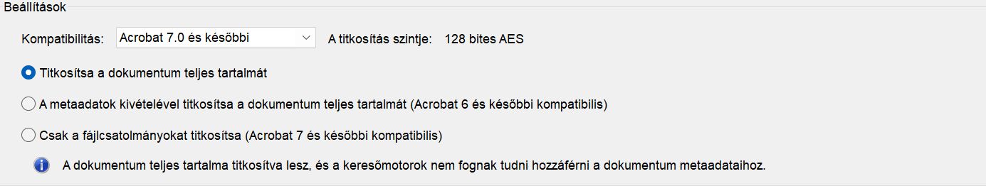 PDF kompatibilitási beállítások