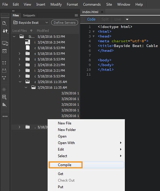 تحويل ملفات معالجات CSS الأولية برمجيًا من خلال لوحة Files