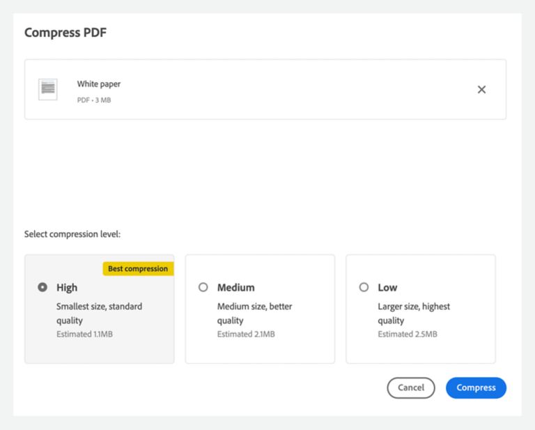 Kompresowanie pliku PDF