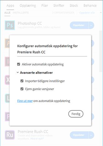 Konfigurere automatisk oppdatering