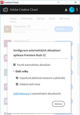 Konfigurace automatických aktualizací