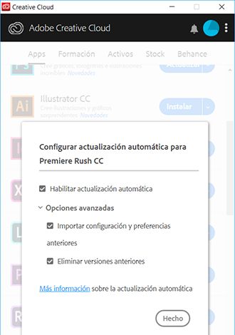 Configurar actualizaciones automáticas