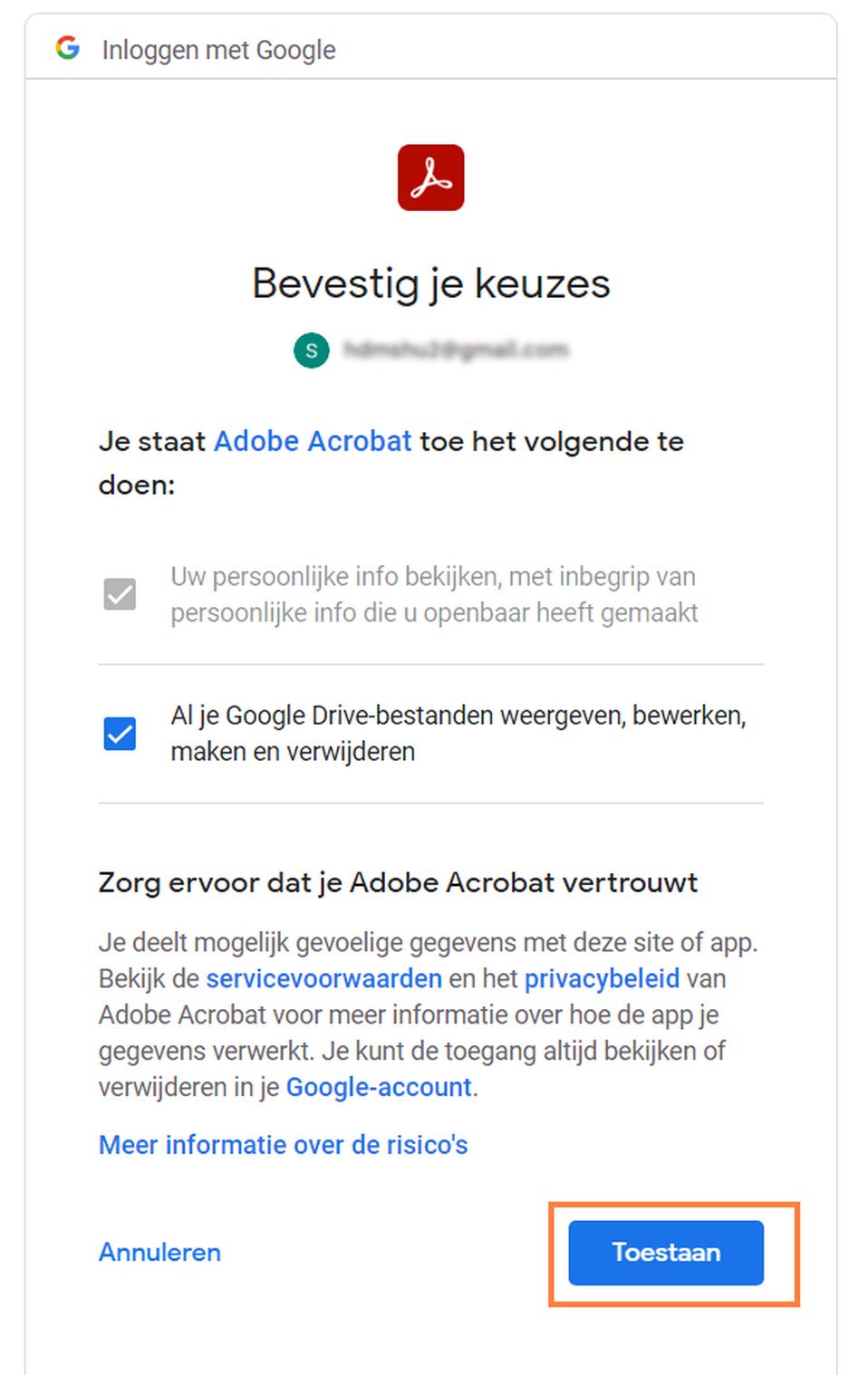 Bevestigingsdialoogvenster