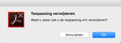 Bevestigen om Acrobat te verwijderen