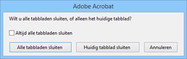 Bevestiging voor het sluiten van een tabblad of document