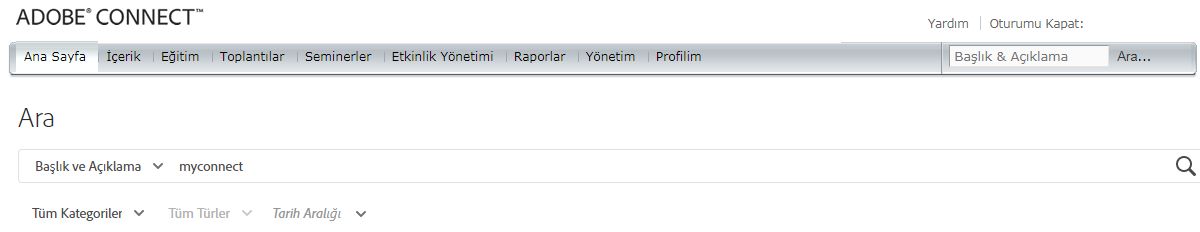 Connect Central Arama Sayfası