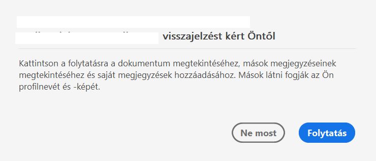 Hozzájárulási párbeszédpanel az átnézésre megosztott fájlokhoz