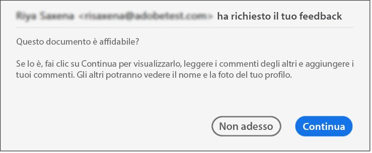 Finestra di dialogo di consenso per la revisione dei file nella vista protetta