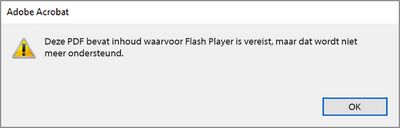 Waarschuwing wanneer Flash Player niet is geïnstalleerd