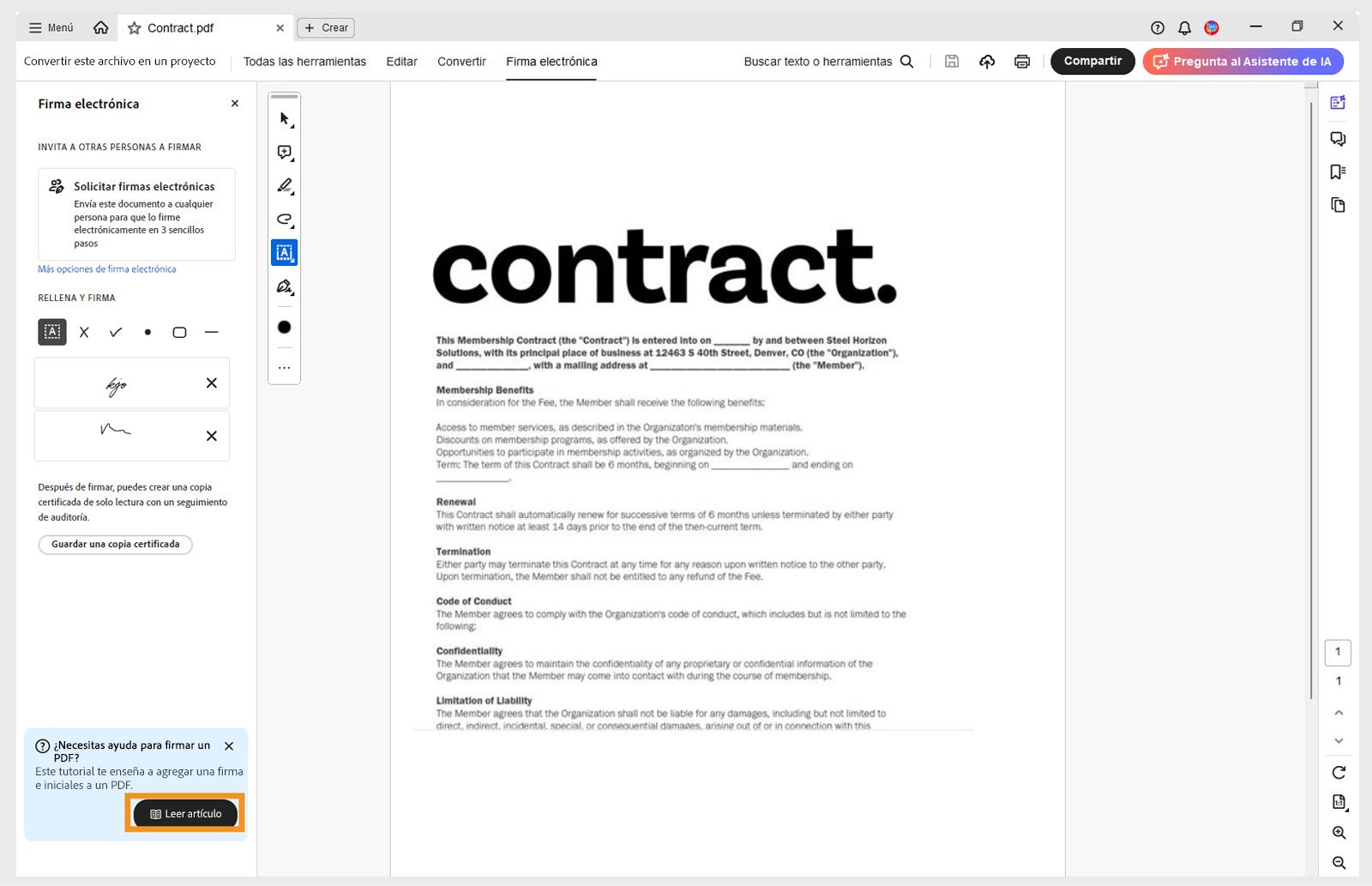 Utiliza la ayuda contextual para obtener ayuda y completar tareas rápidamente.